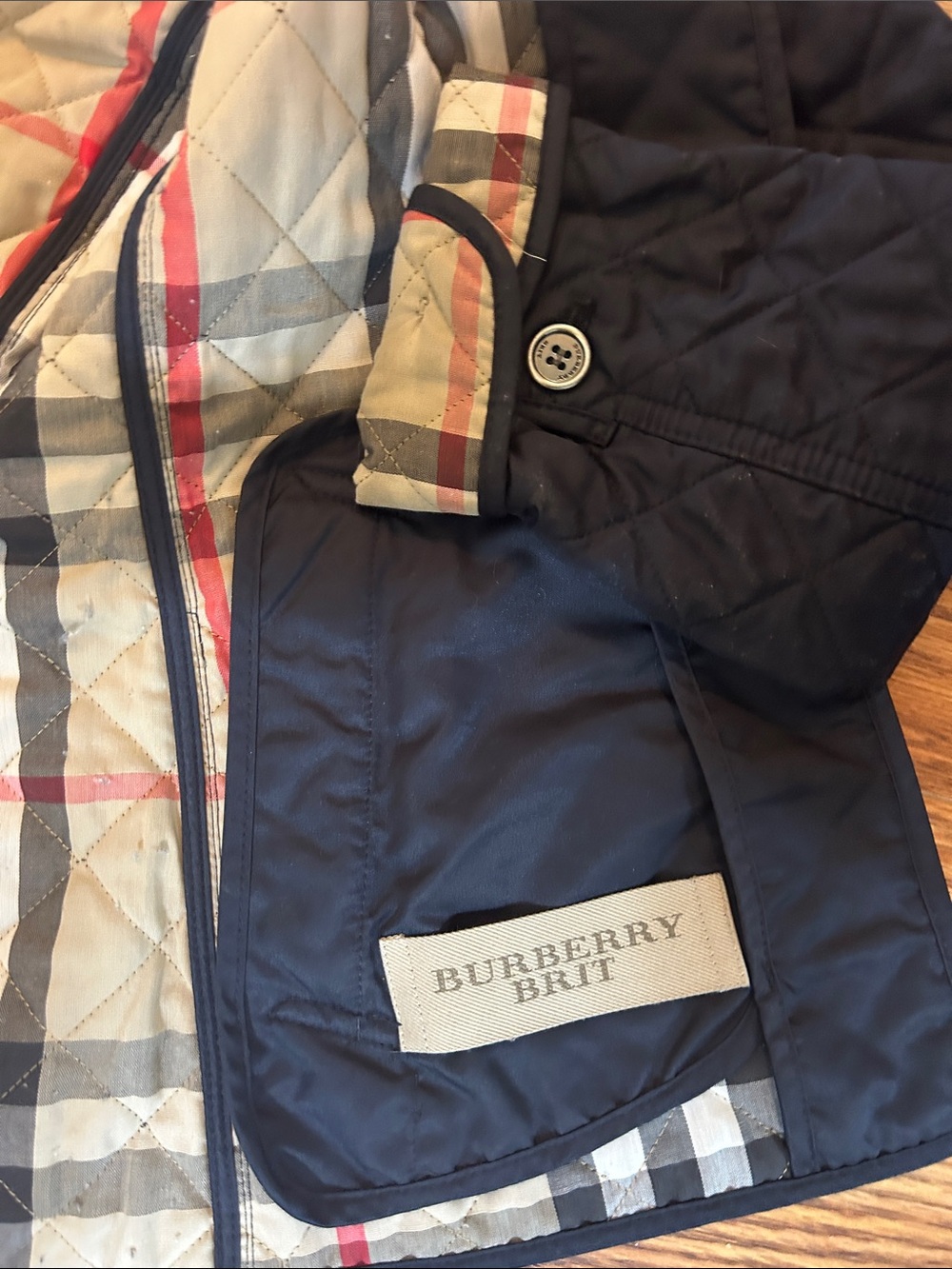 Burberry Navy Raincoat with Signature Check Lining - Picture 2 of 6